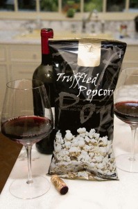 Popcorn and wine