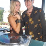 Cari and DJ Wyatt Magnum on the red carpet at the DVD release party for Long Lean Legs