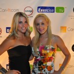 Cari and Erica Rose on the red carpet at the DVD release party for Long Lean Legs