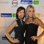Cari and Jeannie on the red carpet at the DVD release party for Long Lean Legs